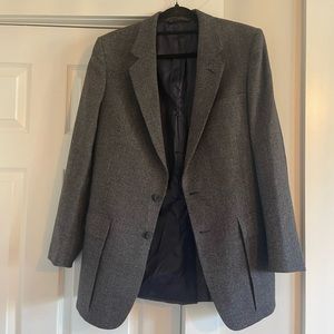 Vintage Christian Dior Monsieur Dark Gray Blue Pinstripe Blazer